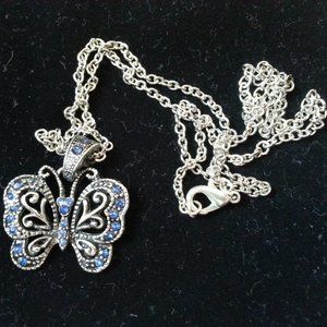 Pretty blue butterfly necklace